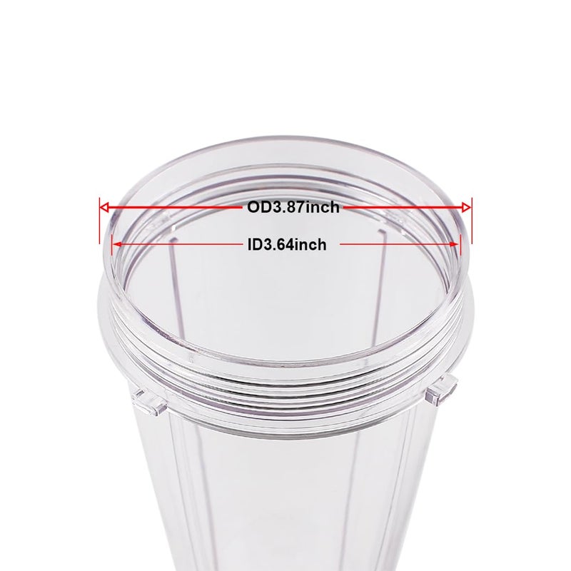 Anbige 2 Packs Replacement Parts Cup with lid, Compatible with Nutri Ninja Blenders BL480 BL482 BL642 NN102 BL682 BL450 BL2013 (2 12oz cup with lid) - Image 3